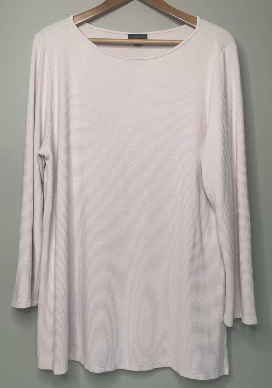 J. Jill Pink Ribbed Long Sleeve Side Slit Top Women’s XL